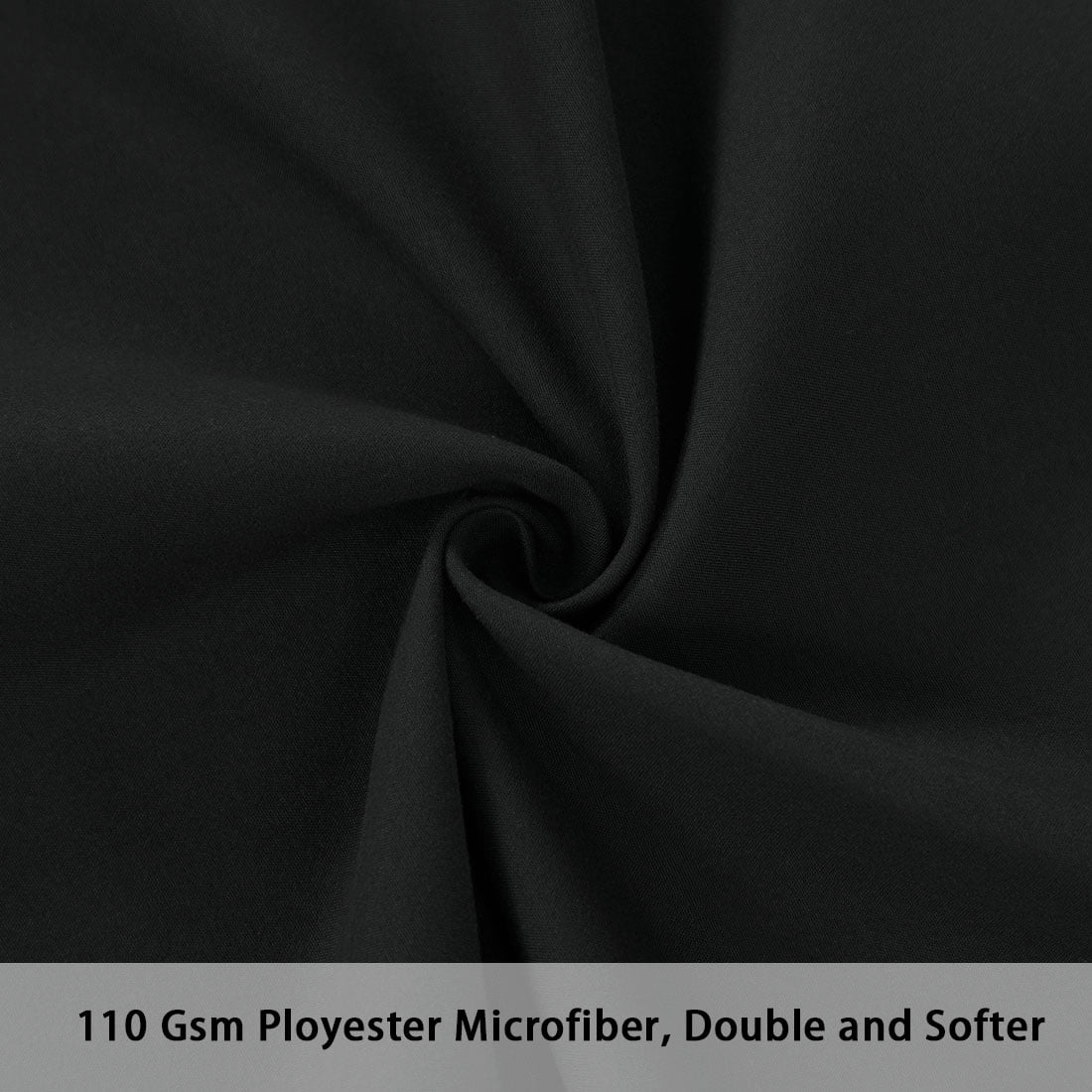 PiccoCasa Set of 2 Body Pillowcases Zippered Body Pillow Cover for Body Pillows, Standard Black