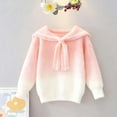 thumbnail image 5 of IVEYRTF Girls Sweaters Gradient Color Knit Top with Cape Long Sleeve Fall Winter Casual French Warm Sweater for Kids 2-13 Years(Pink,3 -4 Years), 5 of 7