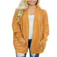 thumbnail image 1 of Women‘s Loose Open Front Long Sleeve Solid Color Knit Cardigans Sweater Blouses with Pockets, 1 of 9