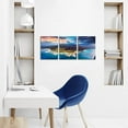 thumbnail image 3 of 3 Piece Napali Coast Canvas Wall Art Kauai Ocean Painting Pictures Island Hawaii Nature Landscape Artwork for Living Room Bedroom Office Decor Ready to Hang, 3 of 6