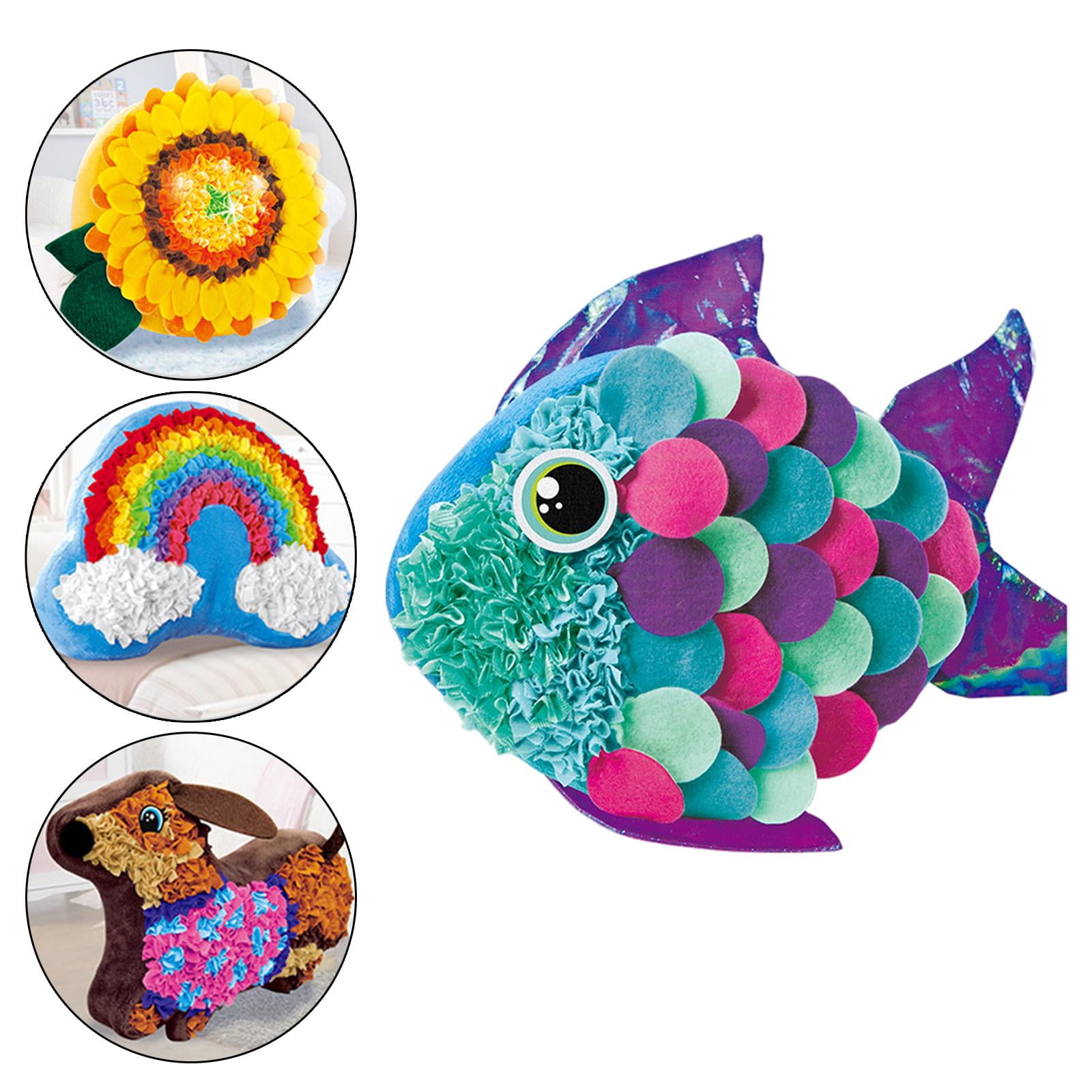Funny Pillow DIY Kits Arts and Crafts Doll for Valentine Day Christmas Birthday Educational toys Decor , Fish