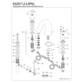 thumbnail image 6 of Kingston Brass KS2978PKL Duchess Widespread Bathroom Faucet with Brass Pop-Up, Brushed Nickel, 6 of 8