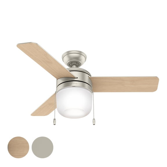 Restored Hunter Fan 42 inch Contemporary Matte Nickel Indoor Ceiling Fan with Light Kit (Refurbished)