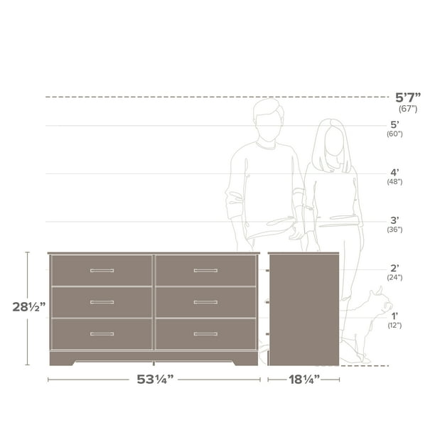 standard dresser dimensions YESHOMY White for Bedroom, 47.2" 7-Drawer Modern Wooden Chest Smooth satin finish in a painted black Kiln dried solid mahogany frame with engineered wood panels Durable FUFU&GAGA White 8-Drawers 47.2 in.