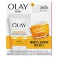 thumbnail image 1 of Emballage double Olay Vitamine C, nettoyant exfoliant illuminateur, 150 mL (5 oz liq.), hydratant léger 50 mL (1,7 oz liq.), 4 carrés de nettoyant fondant avec vitamine, 1 of 11
