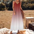 thumbnail image 3 of Aesthetic Tomato Red And White Gradient Sleeveless Dress Loose Women's Dress Dresses Luxury Evening Dresses, 3 of 9