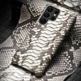 thumbnail image 2 of Funda trasera de cuero para teléfono Samsung Galaxy S22 S23 Ultra Plus, protector de piel auténtica de piel de pitón Boa, con botón abierto qym unisex, 2 of 2