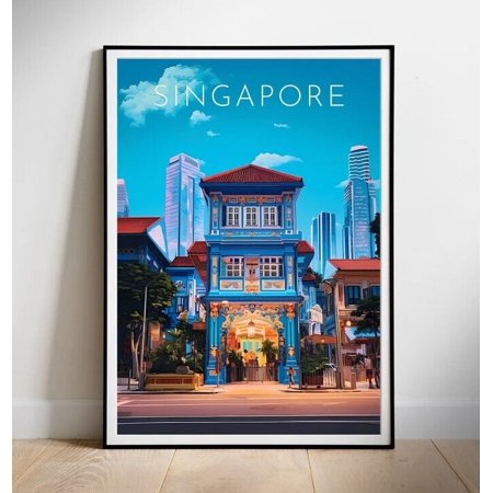 POSTER Singapore travel Print Wall Art, Travelling Poster,-8x12-UNFRAMED
