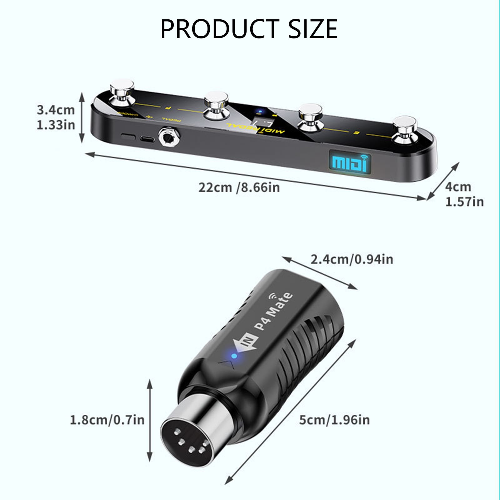 Programmable MIDI Pedal Wireless Receiver Connectivity ABS Design Foot Controller Suitable for Live Performances
