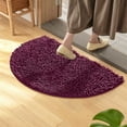 thumbnail image 5 of Btomtd 24"x16" Half Round Water Absorbing Doormat, Non Slip Bathroom Floor Mat, Practical Carpet for Toilet and Bedroom, Solid Color Household Area Rug, Wine-M, 5 of 6