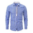 thumbnail image 4 of Shirts for Men Long Sleeve Plaid Embroidery Oktoberfest Tops Comfortable Loose Fit Button Down Collared Mens Dress Shirt, 4 of 9