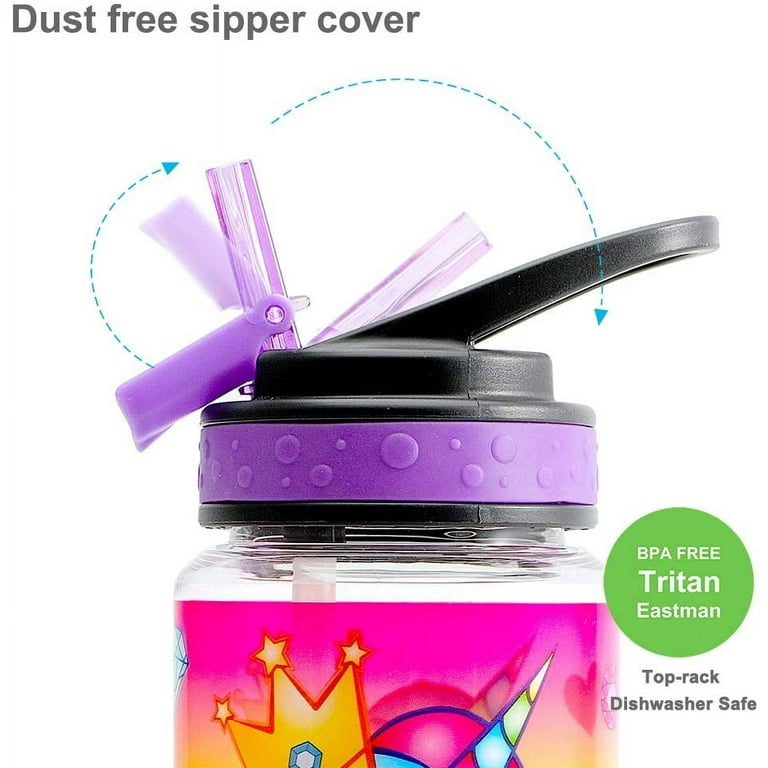 HomTune Cute Water Bottle with Straw for School Kids Girls, BPA FREE Tritan  & Leak Proof & Easy Clean & Carry Handle, 23oz/ 680ml - Unicorn - Yahoo  Shopping