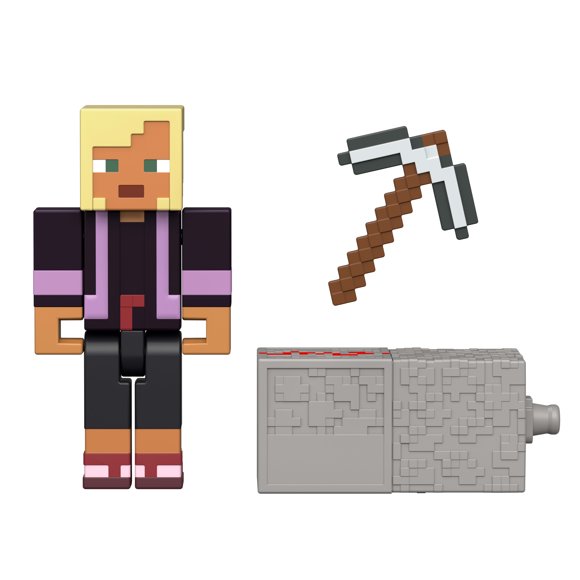 Minecraft Armored Kai Action Figure & Accessory Set, 3.25-inch Scale Collectible with Building Piece