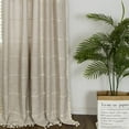 thumbnail image 3 of Yipa Boho Vintage Window Curtain Rod Pocket Tassels Curtains Panel Kitchen Retro Drapes Light Filtering Bedroom Living Room 1#Coffee W:52"x H:18"/132cm*45cm, 3 of 7