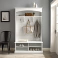 thumbnail image 5 of HomeStock Timeless Trends Hall Tree, White Finish, 15.75 x 44 x 72.38 inches, With Bench for Seating, Farmhouse Design, Convenient Entryway/Hallway Tree W/ Storage and Hooks, 5 of 7