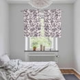 thumbnail image 5 of Farmhouse Purple Kitchen Curtains Small Short 39 Inch Length, Vintage Flower Leaf Botanical Plant Grommet Top Bedroom Living Room Curtains, Light Filtering Cafe Curtain Drapes 2 Panels Set 55''x39'', 5 of 9