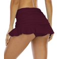thumbnail image 4 of Falda de baño Halcurt para mujer con volantes fruncidos y bikini burdeos, 4 of 6