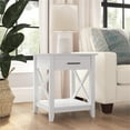 thumbnail image 2 of Bowery Hill Farmhouse Engineered Wood End Table with Storage in White, 2 of 10