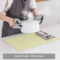 thumbnail image 4 of Yellow Striped Placemats for Dinning Table Set of 4, Modern Simple Farmhouse Beige Vintage Burlap Kitchen Place Mats Waterproof Cloth Table Mats, Indoor Outdoor Placemats Easy Clean Dinner Decor, 4 of 8