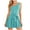 Sky Blue, variant on Womens Summer Sleeveless One Shoulder Rompers Solid Belted Pleated Flowy Shorts Rompers Casual Trendy Jumpsuist