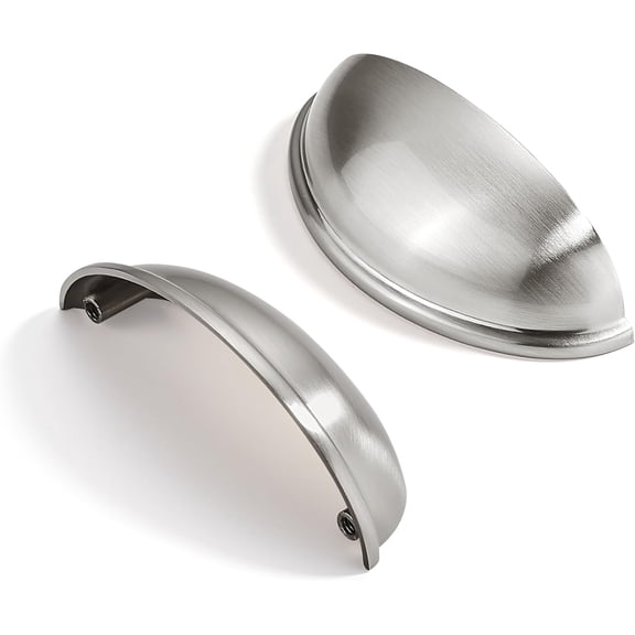 10 Pack 3-1/2" Drawer Pulls Brushed Satin Nickel Cabinet Cup Pulls Kitchen Hardware Cabinet Handles Drawer Handles Knobs 3-1/2 inch (89mm) Center to Center