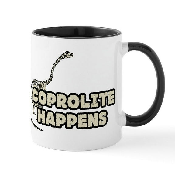 CafePress - COPROLITE HAPPENS Mug - 11 oz Ceramic Mug - Novelty Coffee Tea Cup