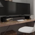 thumbnail image 1 of vidaXL TV Stand/Monitor Riser Glass Black 120x30x13 cm, 1 of 4