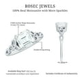 thumbnail image 5 of Rosec Jewels Moissanite Asscher Cut Engagement Ring 3 Carat - Celtic Knot Ring - 8 mm - D-VS1 Grade Certified - with Jewelry Box, 10K White Gold, US 3.50, 5 of 8