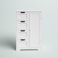 thumbnail image 3 of Homfa 4 Drawer Linen Bathroom Cabinet, Wooden Cupboard Storage Cabinet with Adjustable Shelf, White Finish, 3 of 11