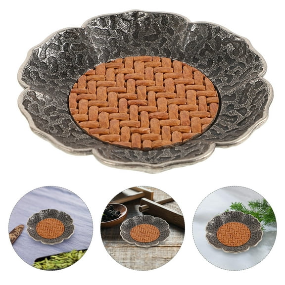 GOOHOCHY Tea Cup Tray Tearoom Tea Cup Holder Decorative Saucer Coffee Cup Mat Retro Tea Saucer Coffee Cup Coaster Teacup Saucer Home Alloy Saucer