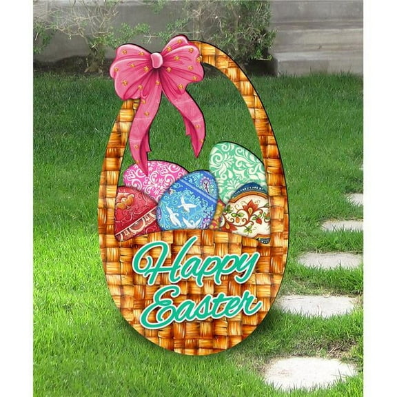 Easter Basket Free Standing Garden Decor