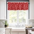 thumbnail image 3 of Christmas Kitchen Curtains and Valances Set, Winter Snowflake Modern Classic Red Texture Rod Pocket Window Valance 18 Inch Window Curtain Panels for Living Room Bedroom Laundry, 27.5x36in, 3 Pieces, 3 of 7