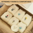 thumbnail image 4 of LDU Women's Thermal Crew Socks, Minimalist Flower Pattern with Fleece Lining for Everyday Comfort, 6 Pairs, 4 of 8