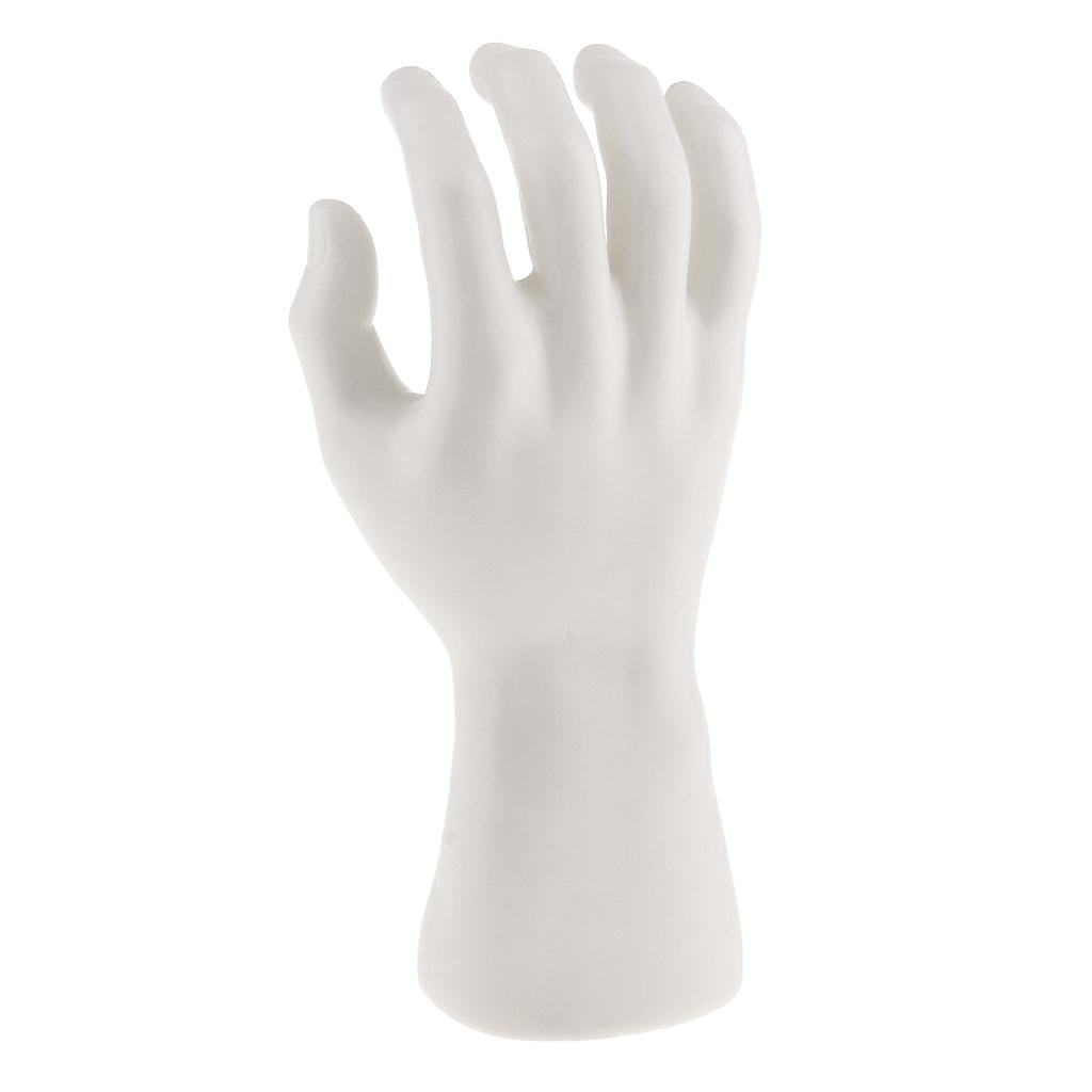 Dualoai 2 Pieces Male Mannequin Right Hand for Jewelry Bracelet Watch Ring Display 2pcs White