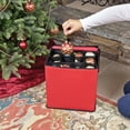 thumbnail image 2 of 48ct Red and Black Zip Up Christmas Ornament Storage Tub, 2 of 4
