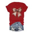thumbnail image 1 of WEAIXIMIUNG T-Shirt Décontracté à Manches Courtes Imprimé pour Femmes Confortable et Élégant pour la Saint-Valentin, 1 of 3
