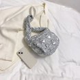 thumbnail image 4 of Bolso de las axilas de las mujeres Nylon Moda Nube Bolso de hombro plisado Bolso (Plata), 4 of 9