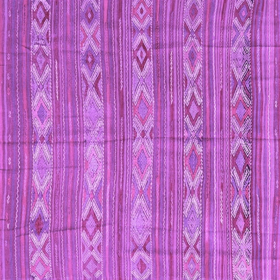 Ahgly Company Indoor Square Abstract Purple Contemporary Area Rugs, 7' Square