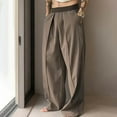 thumbnail image 2 of cfhntfmh Men's Baggy Wide Leg Pants Solid Color Pleated Work Casual Long Trousers with Pocket Business Lounge Trouser（Coffee,X-Large), 2 of 4