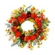 thumbnail image 3 of Corona de otoño con flores artificiales de granja para puerta de entrada, peonías 45cm, 3 of 9