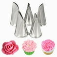 thumbnail image 5 of Hi.FANCY 5pcs rose piping tips,Stainless steel piping tips,Petal cake nozzle,Cupcake nozzle,Cake decorating supplies kit, 5 of 9