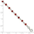 thumbnail image 3 of Auriga Fine Jewelry 925 Sterling Silver Dark Red Zirconia Bracelet 7.25inch for Women, 3 of 6