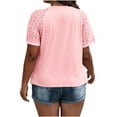 thumbnail image 4 of Fengactive Plus Size Tops for Women Summer Lace Short Sleeve Crewneck Loose Casual Blouse Tunic T Shirts, 4 of 6