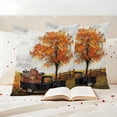 thumbnail image 3 of Thanksgiving Pumpkins Outdoor Waterproof Pillow Covers, Fall Cart Yellow Tree Country Rustic Decorative Square Throw Pillowcase Sofa Cushion Sham for Patio/Couch/Chair, 16"x16" 2 Pack, 3 of 8