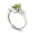 thumbnail image 2 of 2 ctw 3 Stone Anniversary Ring for Women | Marquise Cut Natural Peridot | Hyperallergenic Solid 14K White Gold, 2 of 5