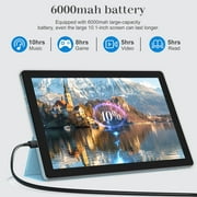 10 inch Android 15 Tablet with Keyboard, 12GB RAM+64GB ROM+1TB Expend Tableta, 1.8Ghz Quad-Core Processor, 2 in 1 Tablet with Case/ Mouse/ Stylus/ 8MP Camera/ 6000mAh Battery/ 1280x800 HD Display