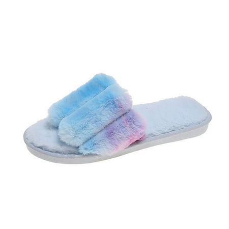 

Pgeraug womens slippers Women s Fashion Round Toe Flat Leopard Print Large Size Casual Slippers mens slippers Blue 39