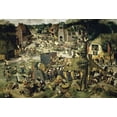 thumbnail image 2 of Bruegel the Elder, Pieter 14x11 Black Ornate Wood Framed with Double Matting Museum Art Print Titled - Village Celebration (I), 2 of 4