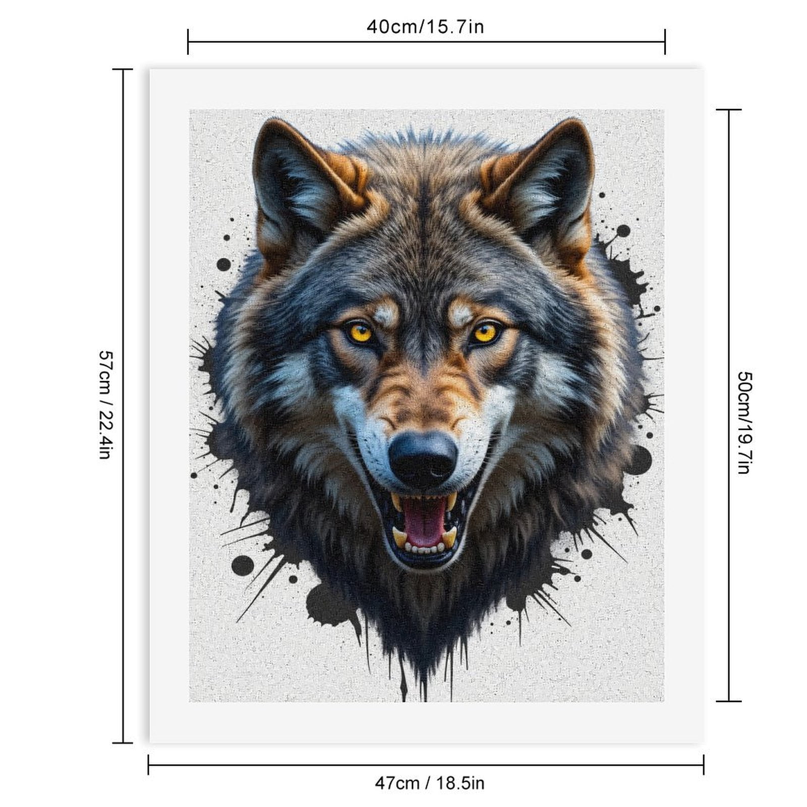 Paint By Numbers Kit for Adults Beginner - DIY Fierce Wolf Portrait Art Style Canvas Painting Kits for Adults, Frameless Paint By Number for Adults for Home Wall Decor 16x20 Inch