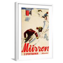 Art.com Murren, Switzerland - Inferno Races Promotional Poster Art Print by Lantern Press, White Frame Wall Art, 21" x 29"